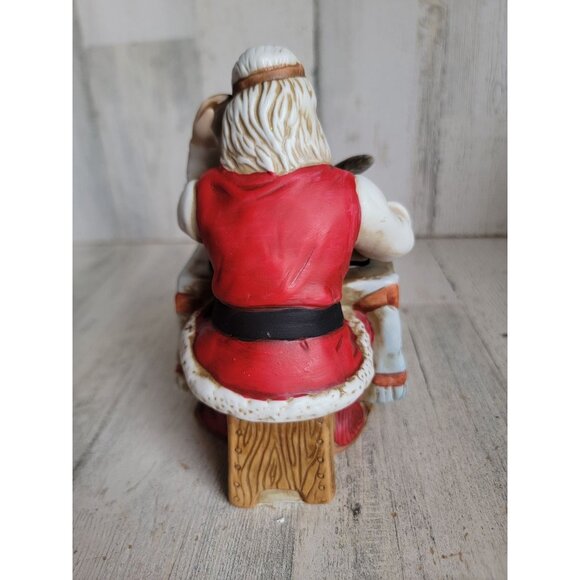Santa music box girls boys list ceramic xmas figure decor book decor - Picture 6 of 9